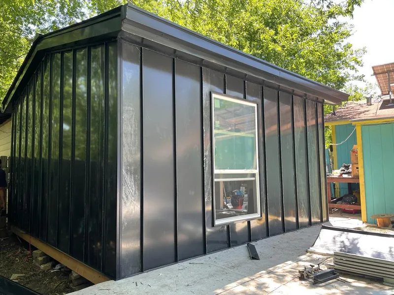 Black standing seam metal wall panels for Metal Roof Installation in Wadsworth