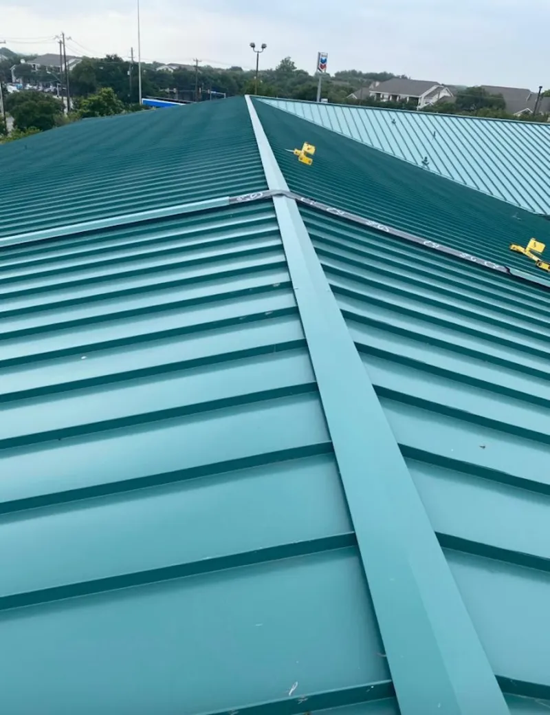 Green commercial metal roof ridge and valley for Metal Roof Repair in Wadsworth